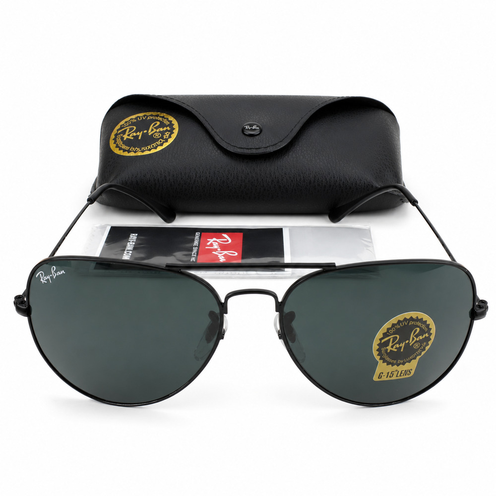 Ray-Ban RB3026 62mm Black Frame Black Lens Aviator Sunglasses